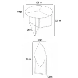 Table de repas ronde pliante Yaprak