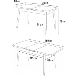 Table de repas extensible Mira