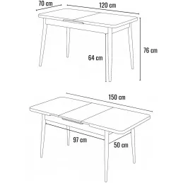 Table de repas extensible Aya
