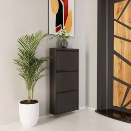 Meuble à chaussures 3 portes en métal