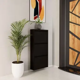 Meuble à chaussures 3 portes en métal