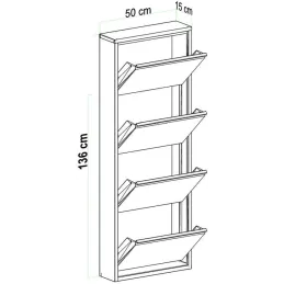 Meuble à chaussures 4 portes en métal