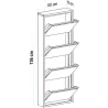 Meuble à chaussures 4 portes en métal
