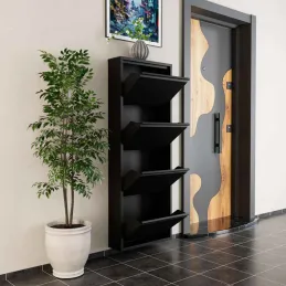 Meuble à chaussures 4 portes en métal
