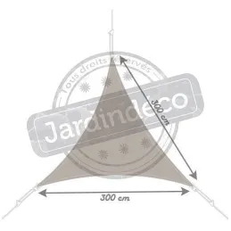 Voile d'ombrage triangle 3 x 3 x 3m