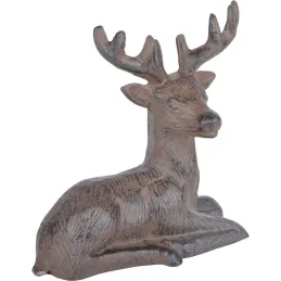 Cerf couché décoratif en fonte