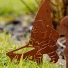 Nains de jardin en métal rouillé sur pic (Lot de 4)