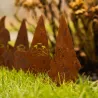 Nains de jardin en métal rouillé sur pic (Lot de 4)