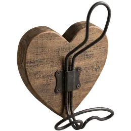 Patère coeur 1 crochet en bois de pin