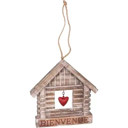 Maison en bois de peuplier coeur rouge Bienvenue