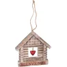 Maison en bois de peuplier coeur rouge Bienvenue