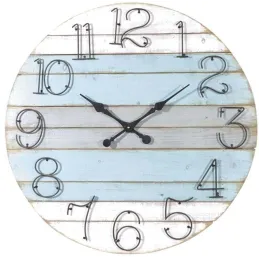 Horloge ronde en bois Marine