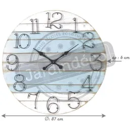Horloge ronde en bois Marine