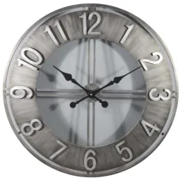 Horloge ronde en métal esprit aviateur