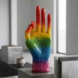 Statuette en polyrésine Rainbow hand