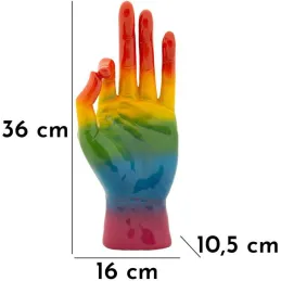 Statuette en polyrésine Rainbow hand