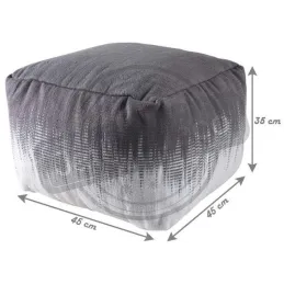 Pouf carré en coton plumes