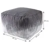 Pouf carré en coton plumes