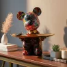Ourson décoratif en polyrésine avec plateau Psyco