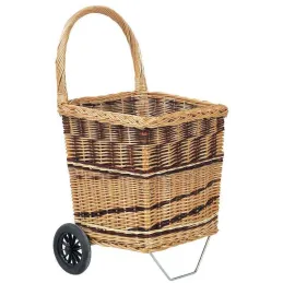 Chariot à bûches en osier