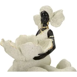 Statuette en polyrésine Femme africaine sur éléphant