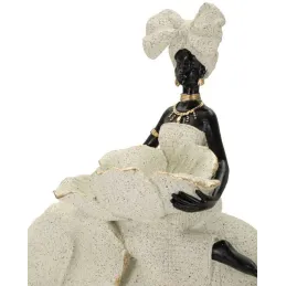Statuette en polyrésine Femme africaine sur éléphant