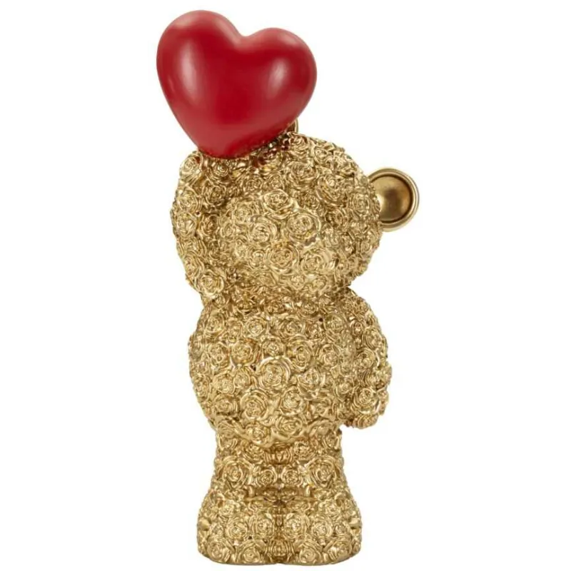 Statuette en polyrésine Ours avec coeur Teddy