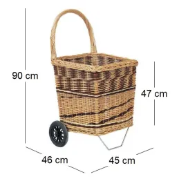 Chariot à bûches en osier