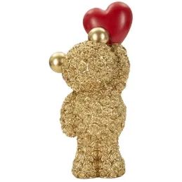 Statuette en polyrésine Ours avec coeur Teddy