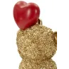 Statuette en polyrésine Ours avec coeur Teddy