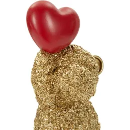 Statuette en polyrésine Ours avec coeur Teddy