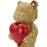 Statuette en polyrésine Ours avec coeur Teddy