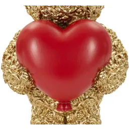 Statuette en polyrésine Ours avec coeur Teddy