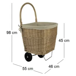Chariot à bûches en osier
