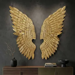 Décoration murale en métal ailes dorées Ali beauty 37.5 x 3 x 100 cm