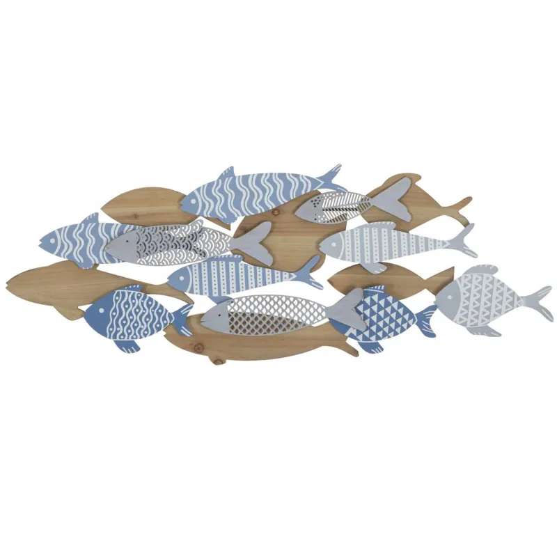Décoration murale en MDF et métal Sea 91 x 3 x 33.5 cm