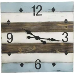 Horloge en bois carrée bord de mer