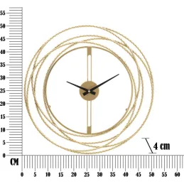 Horloge murale en métal Gold strips 50 x 4 cm