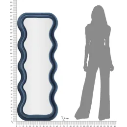 Miroir mural en velours Emily 60 x 6 x 160 cm