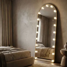 Miroir sur pieds avec led 3 couleurs Hollywood