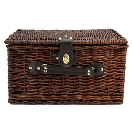Panier à pique-nique 4 couverts en osier teinté