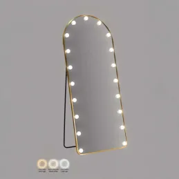 Miroir sur pieds avec led 3 couleurs Hollywood