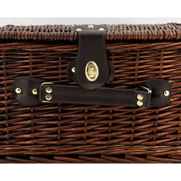 Panier à pique-nique 4 couverts en osier teinté