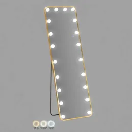 Miroir sur pieds avec led 3 couleurs Hollywood