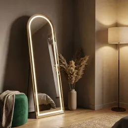 Miroir sur pieds avec bandeau led 3 couleurs Marcia