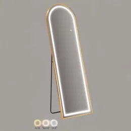 Miroir sur pieds avec bandeau led 3 couleurs Marcia