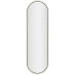 Miroir murale ovale avec bandeau led 3 couleurs 50 x 160 cm