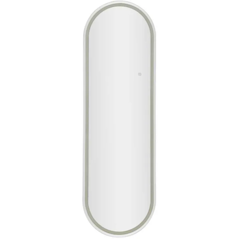 Miroir murale ovale avec bandeau led 3 couleurs 50 x 160 cm