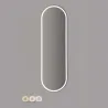 Miroir murale ovale avec bandeau led 3 couleurs 50 x 160 cm