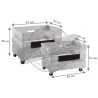 Caisses de rangement en bois blanchi (Lot de 2)